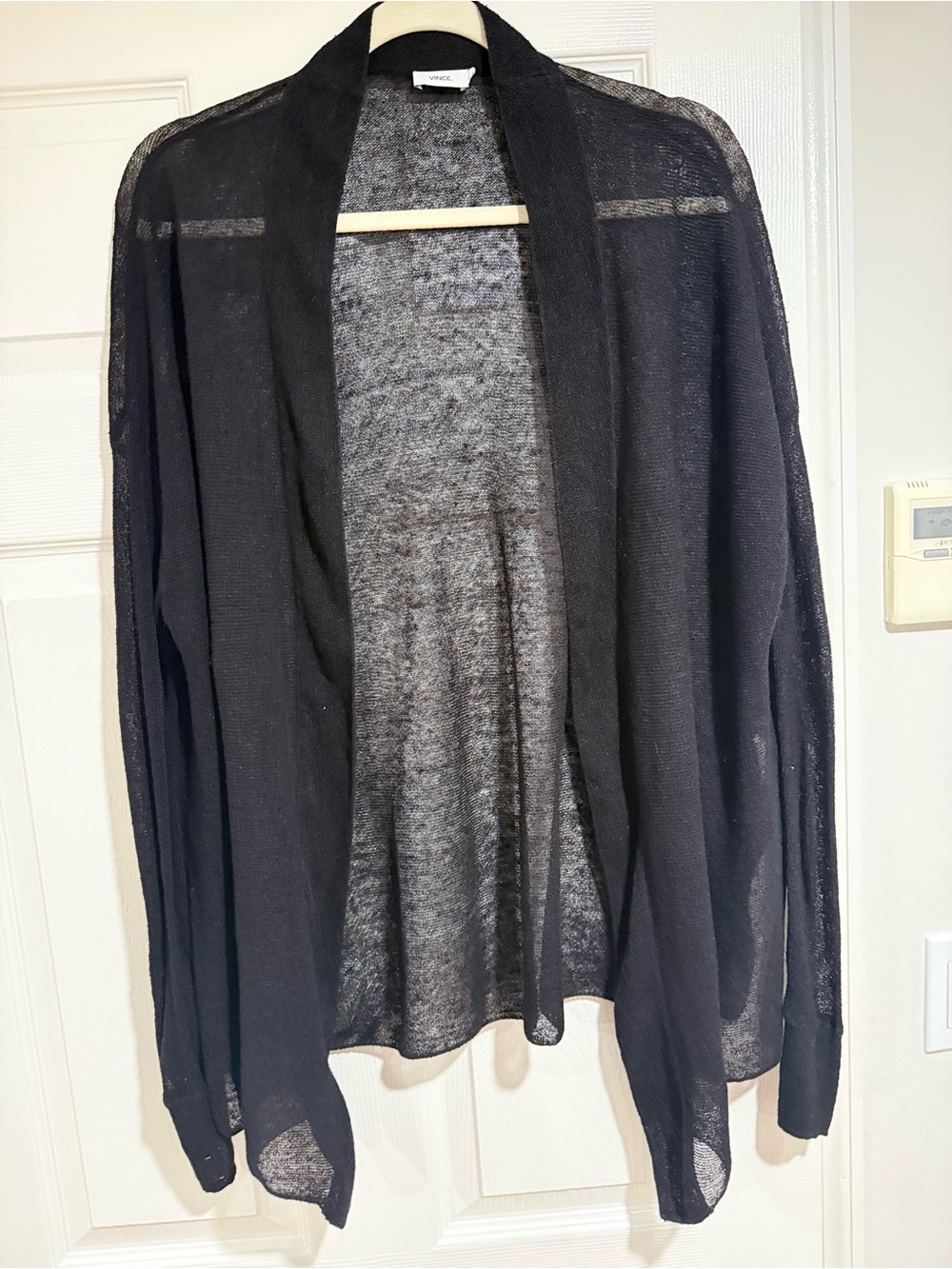 Vince Black Open-Front Cardigan, Small